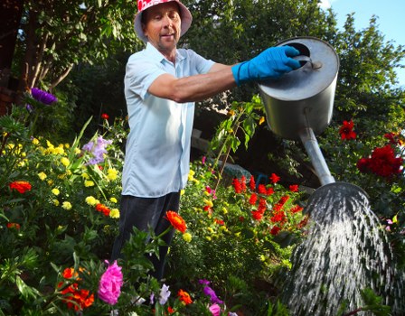 Landscape gardening design with patio and planting in Sevenkings